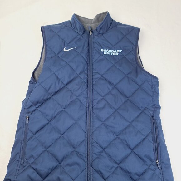 Nike Men's Blue Sleeveless Seacoast United Thermal Quilted Puffer Vest Size L - Picture 2 of 6